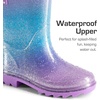 image:imageDREAM PAIRS Kids Glitter Rain Boots  WaterproofEasyon handlesLightweightNonSlip soleRain puddle outdoor playGirls Boys ToddlerPurplePinkBlue