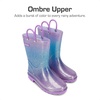 image:imageDREAM PAIRS Kids Glitter Rain Boots  WaterproofEasyon handlesLightweightNonSlip soleRain puddle outdoor playGirls Boys ToddlerPurplePinkBlue
