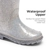 image:imageDREAM PAIRS Kids Glitter Rain Boots  WaterproofEasyon handlesLightweightNonSlip soleRain puddle outdoor playGirls Boys ToddlerSilver