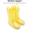 image:imageDREAM PAIRS Kids Glitter Rain Boots  WaterproofEasyon handlesLightweightNonSlip soleRain puddle outdoor playGirls Boys ToddlerYellow