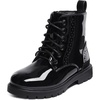 image:imageDREAM PAIRS Boys Girls Side Zipper Combat Ankle BootsToddlerLittle Kid  Waterresistant easyclean upper keeps dry Side zip for quick on off Good grip on wet ground Soft warm lining Stylish confideBlack