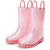 image:imageDREAM PAIRS Kids Glitter Rain Boots  WaterproofEasyon handlesLightweightNonSlip soleRain puddle outdoor playGirls Boys ToddlerPink