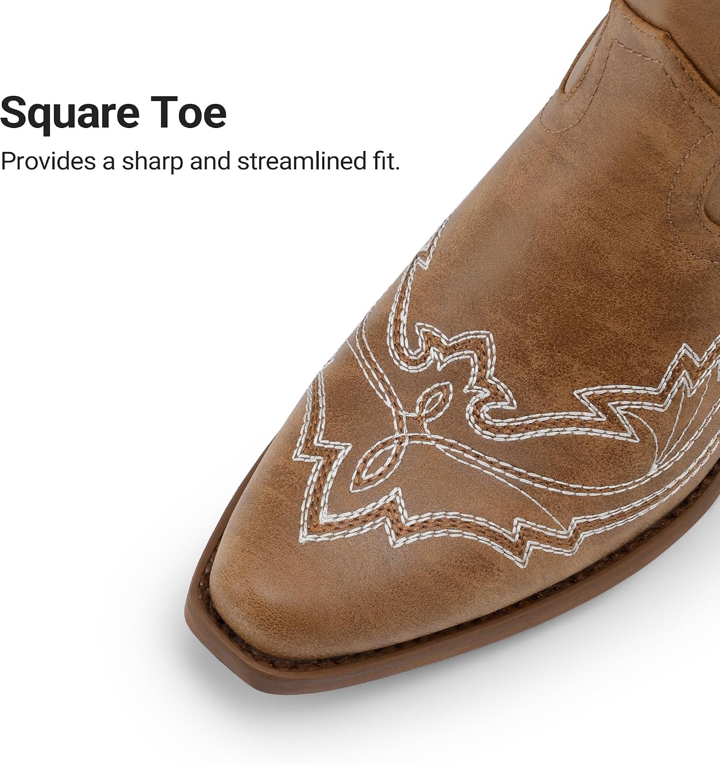 image:imageDREAM PAIRS Cowboy Boots for Women Knee High Cowgirl Boots Vintage Classic Country Style Western Retro Embroidered Side Zipper Comfort Tall Boots for Concert PartyBrown