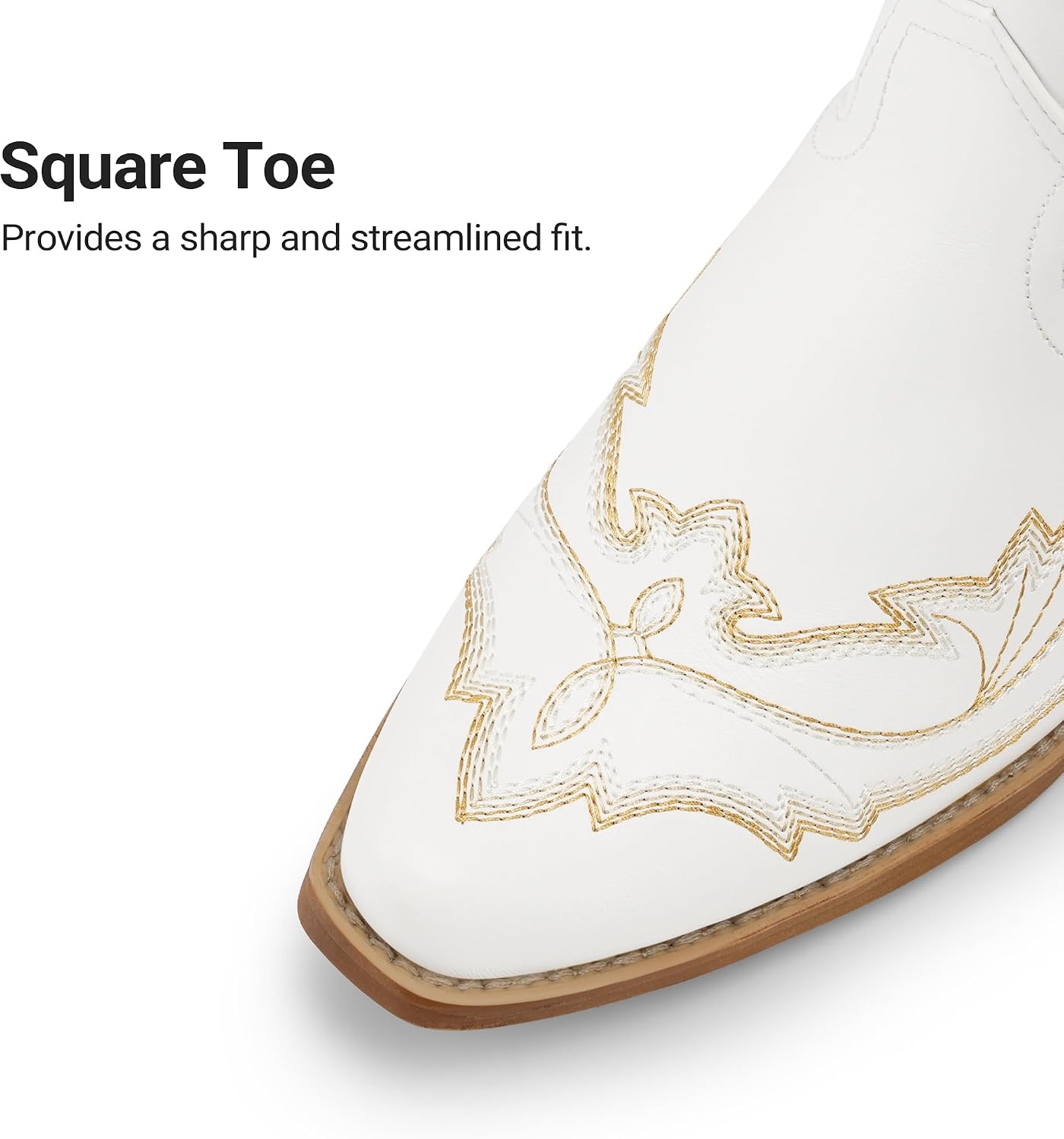 image:imageDREAM PAIRS Cowboy Boots for Women Knee High Cowgirl Boots Vintage Classic Country Style Western Retro Embroidered Side Zipper Comfort Tall Boots for Concert PartyWhite