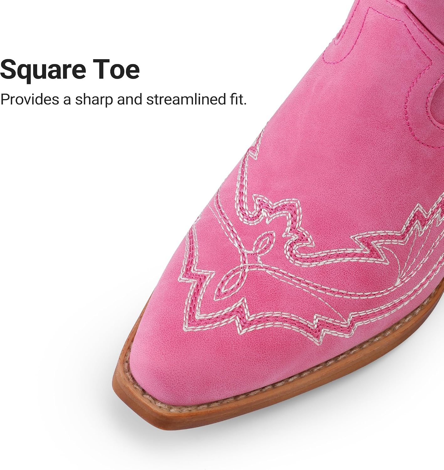 image:imageDREAM PAIRS Cowboy Boots for Women Knee High Cowgirl Boots Vintage Classic Country Style Western Retro Embroidered Side Zipper Comfort Tall Boots for Concert PartyHot Pink