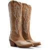 image:imageDREAM PAIRS Cowboy Boots for Women Knee High Cowgirl Boots Vintage Classic Country Style Western Retro Embroidered Side Zipper Comfort Tall Boots for Concert PartyBrown