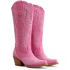image:imageDREAM PAIRS Cowboy Boots for Women Knee High Cowgirl Boots Vintage Classic Country Style Western Retro Embroidered Side Zipper Comfort Tall Boots for Concert PartyHot Pink