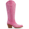 image:imageDREAM PAIRS Cowboy Boots for Women Knee High Cowgirl Boots Vintage Classic Country Style Western Retro Embroidered Side Zipper Comfort Tall Boots for Concert PartyHot Pink