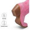 image:imageDREAM PAIRS Cowboy Boots for Women Knee High Cowgirl Boots Vintage Classic Country Style Western Retro Embroidered Side Zipper Comfort Tall Boots for Concert PartyHot Pink