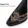 image:imageDREAM PAIRS Cowboy Boots for Women Knee High Cowgirl Boots Vintage Classic Country Style Western Retro Embroidered Side Zipper Comfort Tall Boots for Concert PartyBlack