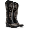 image:imageDREAM PAIRS Cowboy Boots for Women Knee High Cowgirl Boots Vintage Classic Country Style Western Retro Embroidered Side Zipper Comfort Tall Boots for Concert PartyBlack