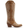 image:imageDREAM PAIRS Cowboy Boots for Women Knee High Cowgirl Boots Vintage Classic Country Style Western Retro Embroidered Side Zipper Comfort Tall Boots for Concert PartyBrown