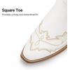 image:imageDREAM PAIRS Cowboy Boots for Women Knee High Cowgirl Boots Vintage Classic Country Style Western Retro Embroidered Side Zipper Comfort Tall Boots for Concert PartyWhite