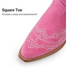 image:imageDREAM PAIRS Cowboy Boots for Women Knee High Cowgirl Boots Vintage Classic Country Style Western Retro Embroidered Side Zipper Comfort Tall Boots for Concert PartyHot Pink