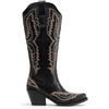 image:imageDREAM PAIRS Cowboy Boots for Women Knee High Cowgirl Boots Vintage Classic Country Style Western Retro Embroidered Side Zipper Comfort Tall Boots for Concert PartyBlack