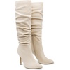 image:imageDREAM PAIRS Knee High Boots for Women Pointed Toe Stiletto High Heel Slouchy Suede with Side Zipper Tall Fashion BootsBeigesuede