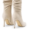image:imageDREAM PAIRS Knee High Boots for Women Pointed Toe Stiletto High Heel Slouchy Suede with Side Zipper Tall Fashion BootsBeigesuede