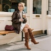 image:imageDREAM PAIRS Knee High Boots for Women Pointed Toe Stiletto High Heel Slouchy Suede with Side Zipper Tall Fashion BootsBrownsuede