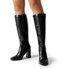 image:imageDREAM PAIRS Knee High Boots for Women Square Toe Gogo Chunky Heel Tall Boot Fashion Side Zipper Long BootBlackcroco