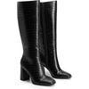 image:imageDREAM PAIRS Knee High Boots for Women Square Toe Gogo Chunky Heel Tall Boot Fashion Side Zipper Long BootBlackcroco