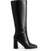 image:imageDREAM PAIRS Knee High Boots for Women Square Toe Gogo Chunky Heel Tall Boot Fashion Side Zipper Long BootBlackcroco