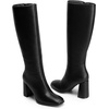 image:imageDREAM PAIRS Knee High Boots for Women Square Toe Gogo Chunky Heel Tall Boot Fashion Side Zipper Long BootBlackpu