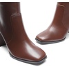 image:imageDREAM PAIRS Knee High Boots for Women Square Toe Gogo Chunky Heel Tall Boot Fashion Side Zipper Long BootBrown