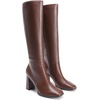 image:imageDREAM PAIRS Knee High Boots for Women Square Toe Gogo Chunky Heel Tall Boot Fashion Side Zipper Long BootBrown