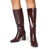 image:imageDREAM PAIRS Knee High Boots for Women Square Toe Gogo Chunky Heel Tall Boot Fashion Side Zipper Long BootBurgundy