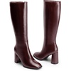 image:imageDREAM PAIRS Knee High Boots for Women Square Toe Gogo Chunky Heel Tall Boot Fashion Side Zipper Long BootBurgundy