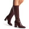 image:imageDREAM PAIRS Knee High Boots for Women Square Toe Gogo Chunky Heel Tall Boot Fashion Side Zipper Long BootBurgundy