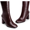 image:imageDREAM PAIRS Knee High Boots for Women Square Toe Gogo Chunky Heel Tall Boot Fashion Side Zipper Long BootBurgundy