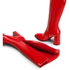 image:imageDREAM PAIRS Knee High Boots for Women Square Toe Gogo Chunky Heel Tall Boot Fashion Side Zipper Long BootRedpat