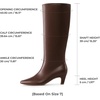 image:imageDREAM PAIRS Women Knee High Boots 2 Inch Kitten Heel Fashion Square Toe Long BootsBrown
