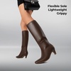 image:imageDREAM PAIRS Women Knee High Boots 2 Inch Kitten Heel Fashion Square Toe Long BootsBrown