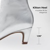 image:imageDREAM PAIRS Women Knee High Boots 2 Inch Kitten Heel Fashion Square Toe Long BootsSilver