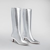 image:imageDREAM PAIRS Women Knee High Boots 2 Inch Kitten Heel Fashion Square Toe Long BootsSilver