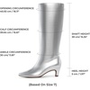 image:imageDREAM PAIRS Women Knee High Boots 2 Inch Kitten Heel Fashion Square Toe Long BootsSilver