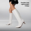image:imageDREAM PAIRS Women Knee High Boots 2 Inch Kitten Heel Fashion Square Toe Long BootsWhite
