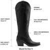 image:imageDREAM PAIRS Womens Cowboy Boots Knee High Western Retro Embroidered Cowgirl Boots Comfortable Square Toe Tall BootsBlack