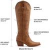 image:imageDREAM PAIRS Womens Cowboy Boots Knee High Western Retro Embroidered Cowgirl Boots Comfortable Square Toe Tall BootsBrown