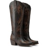 image:imageDREAM PAIRS Womens Cowboy Boots Knee High Western Retro Embroidered Cowgirl Boots Comfortable Square Toe Tall BootsDark Brown