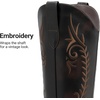 image:imageDREAM PAIRS Womens Cowboy Boots Knee High Western Retro Embroidered Cowgirl Boots Comfortable Square Toe Tall BootsDark Brown