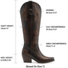 image:imageDREAM PAIRS Womens Cowboy Boots Knee High Western Retro Embroidered Cowgirl Boots Comfortable Square Toe Tall BootsDark Brown
