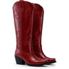 image:imageDREAM PAIRS Womens Cowboy Boots Knee High Western Retro Embroidered Cowgirl Boots Comfortable Square Toe Tall BootsRed