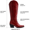 image:imageDREAM PAIRS Womens Cowboy Boots Knee High Western Retro Embroidered Cowgirl Boots Comfortable Square Toe Tall BootsRed