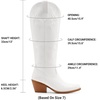 image:imageDREAM PAIRS Womens Cowboy Boots Knee High Western Retro Embroidered Cowgirl Boots Comfortable Square Toe Tall BootsWhite