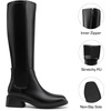 image:imageDREAM PAIRS Womens Knee High Boots  Square Toe Low Block Heel Casual Comfort Riding Long Boots with Side ZipperBlack