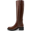 image:imageDREAM PAIRS Womens Knee High Boots  Square Toe Low Block Heel Casual Comfort Riding Long Boots with Side ZipperBrown