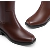 image:imageDREAM PAIRS Womens Knee High Boots  Square Toe Low Block Heel Casual Comfort Riding Long Boots with Side ZipperBrown